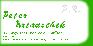 peter matauschek business card